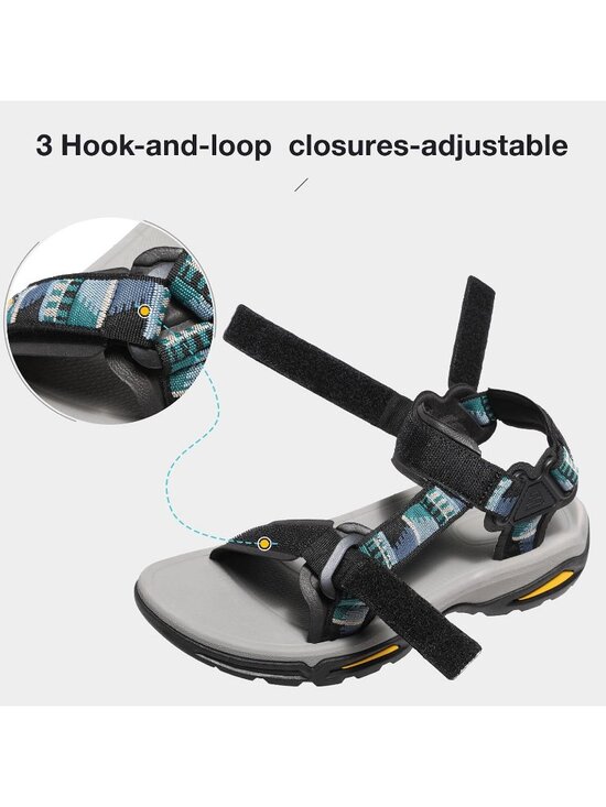Men\'s Green Arch Support Open Toe Outdoor Waterproof Hiking Sport Sandal Shoes main image 5